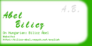abel bilicz business card