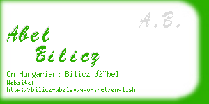 abel bilicz business card